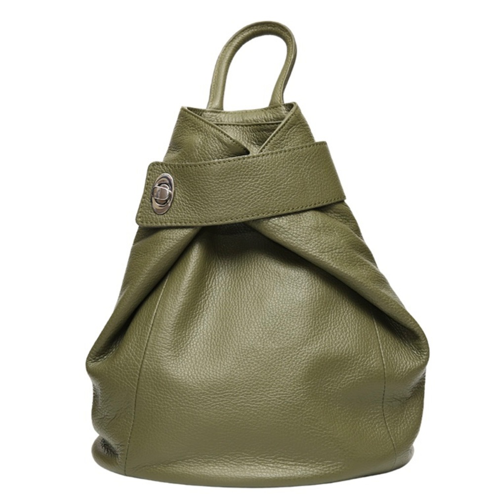 Lucia Pelletterie - women's Italian backpack purse - Olive